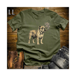 Vintage Cigar English Bulldog Softstyle T Shirt Military Green | Dog Lover Cigar Tee
