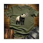 Vintage Cigar Giant Panda Softstyle T Shirt Military Green | Panda Lover Cigar Tee