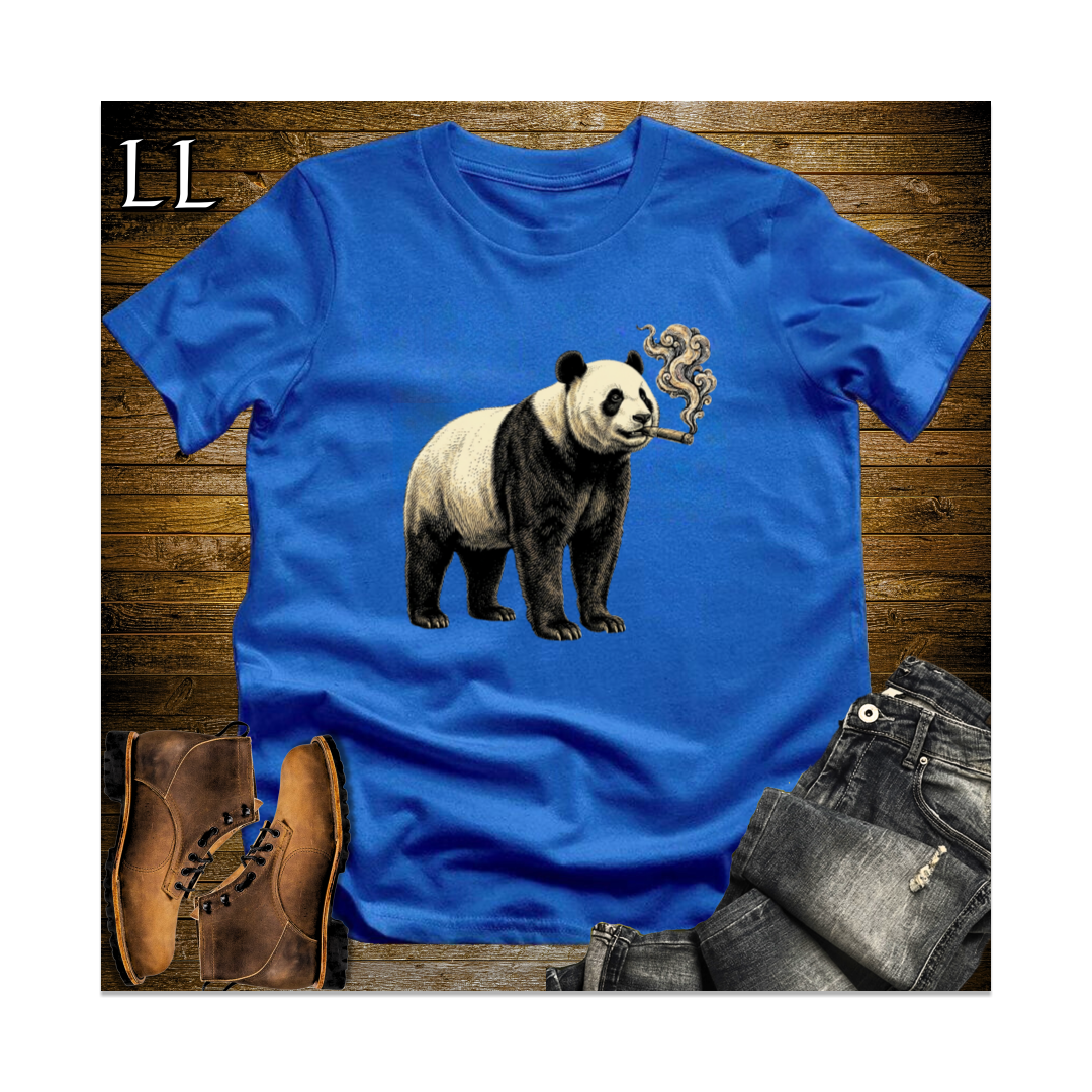 Vintage Cigar Giant Panda Softstyle T Shirt Royal | Panda Lover Cigar Tee