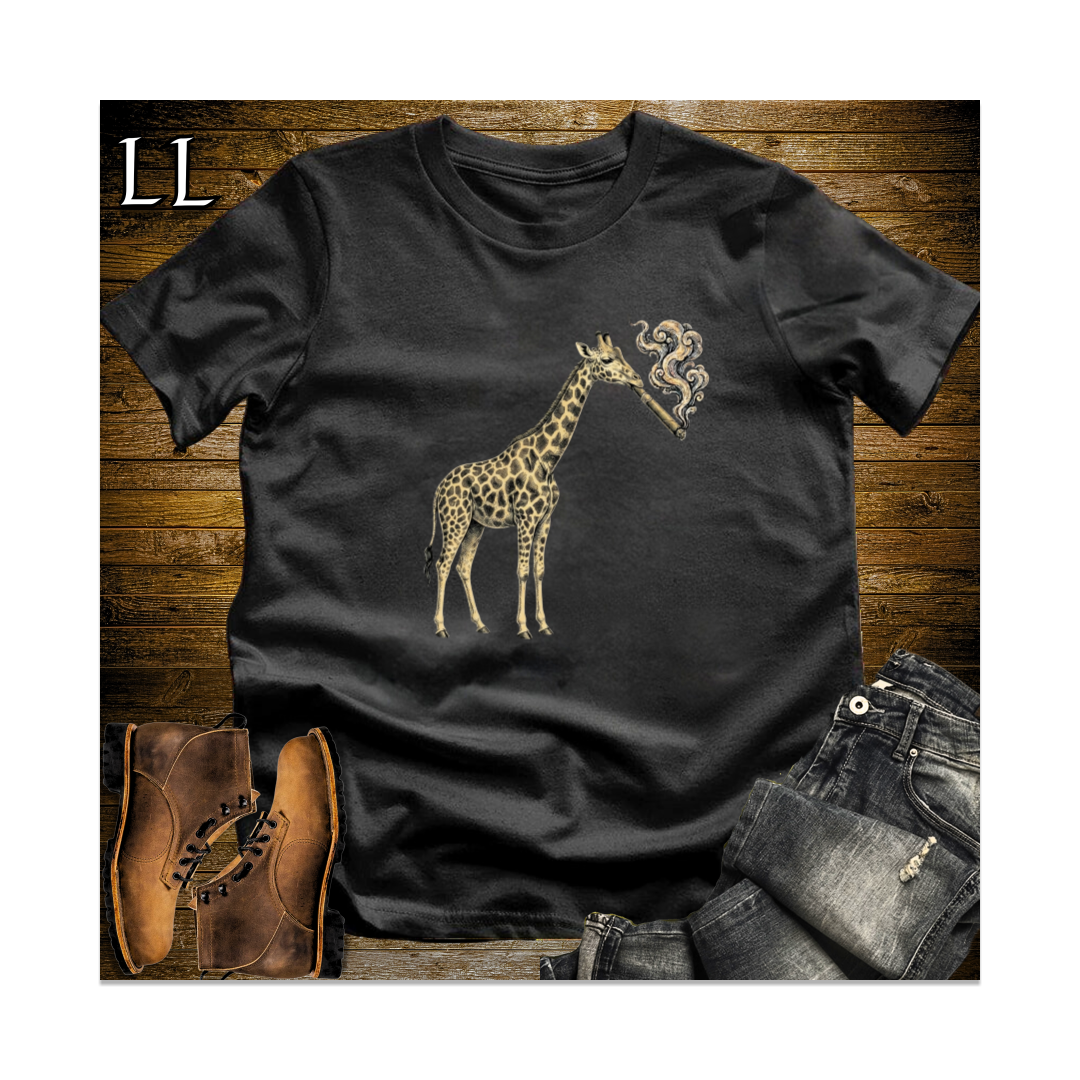 Vintage Cigar Giraffe Softstyle T Shirt Black | Cigar Lover Gift Tee