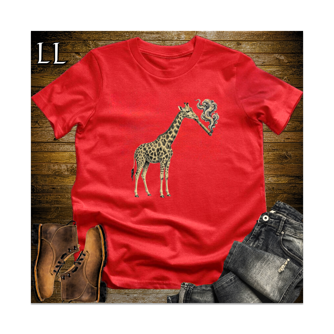Vintage Cigar Giraffe Softstyle T Shirt Red | Cigar Lover Gift Tee