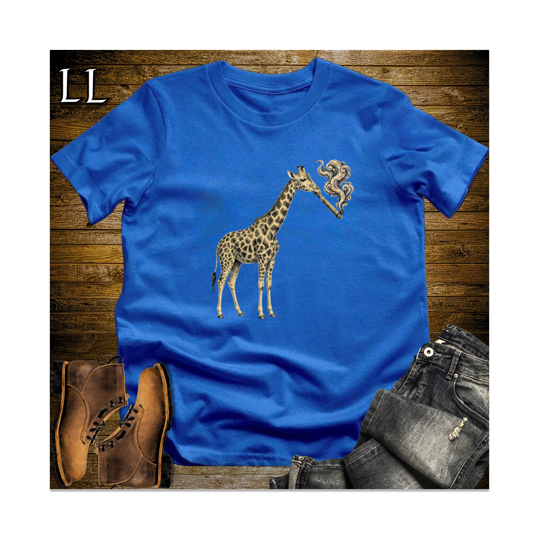 Vintage Cigar Giraffe Softstyle T Shirt Royal | Cigar Lover Gift Tee