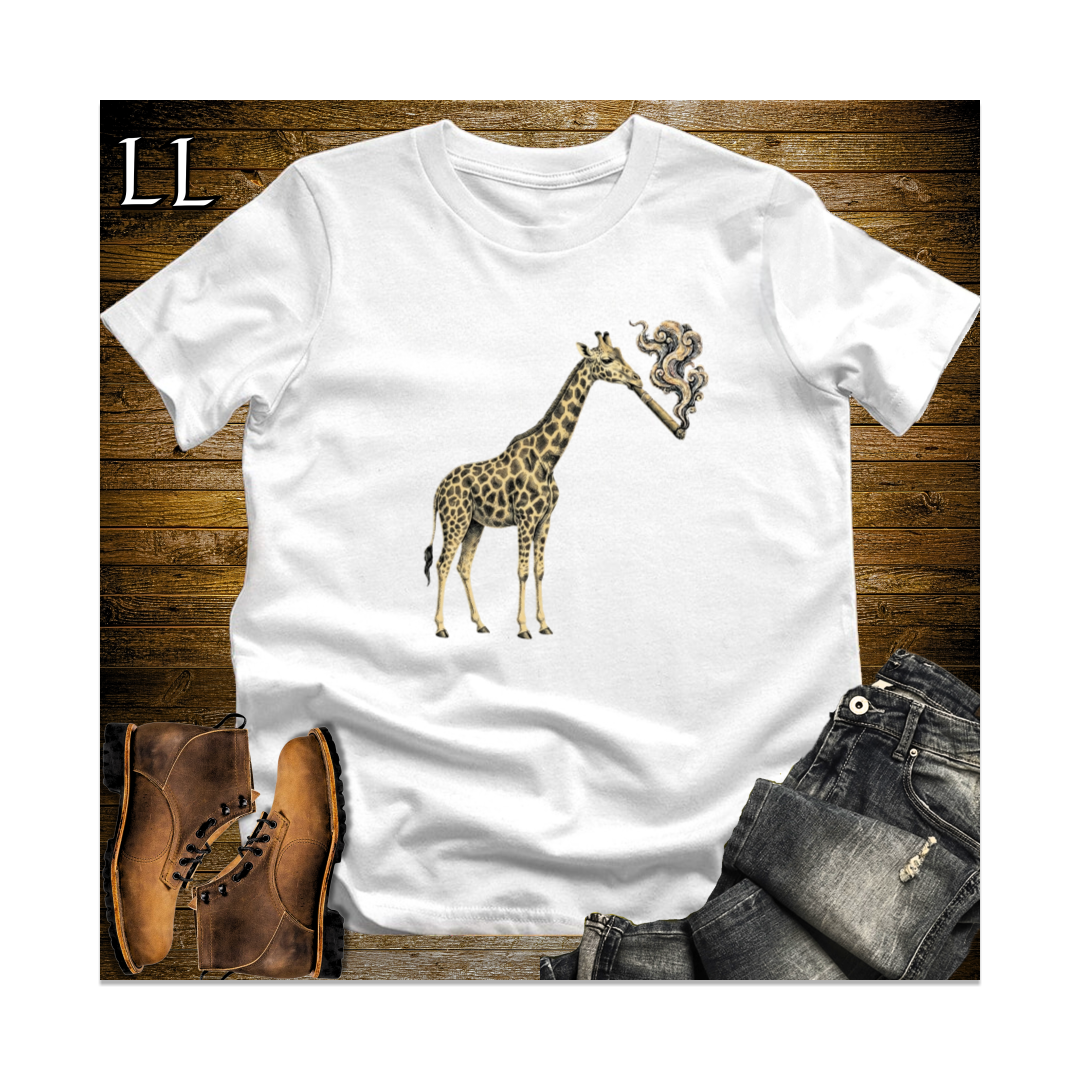 Vintage Cigar Giraffe Softstyle T Shirt White | Cigar Lover Gift Tee