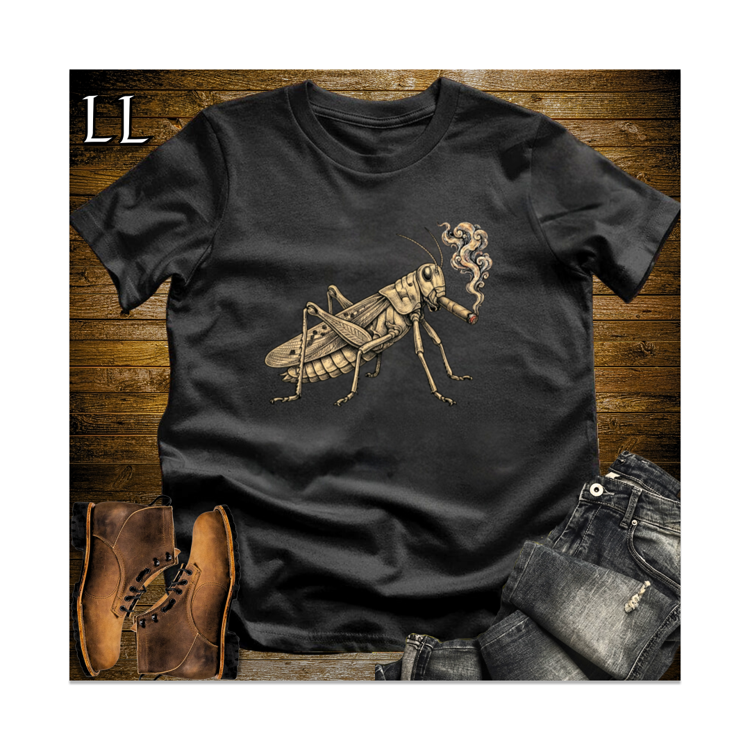 Vintage Cigar Grasshopper Softstyle T Shirt Black | Funny Cigar Bug Tee