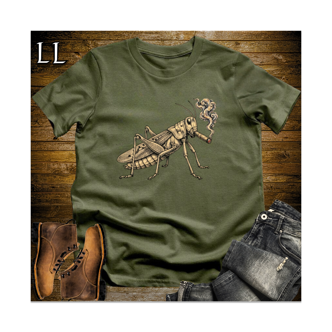 Vintage Cigar Grasshopper Softstyle T Shirt Military Green | Funny Cigar Bug Tee