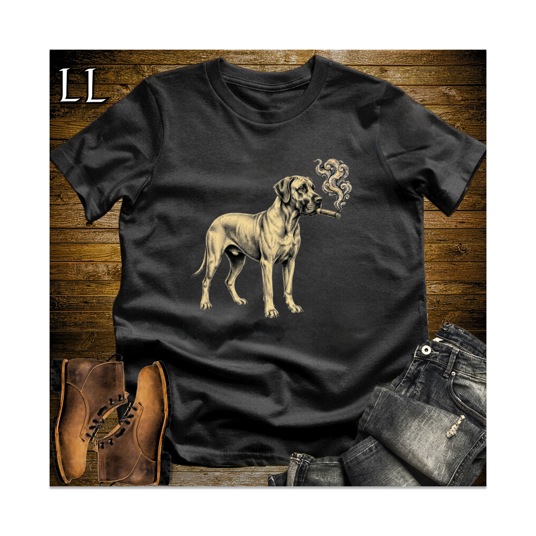 Vintage Cigar Great Dane Softstyle T Shirt Black | Dog Lover Gift Tee