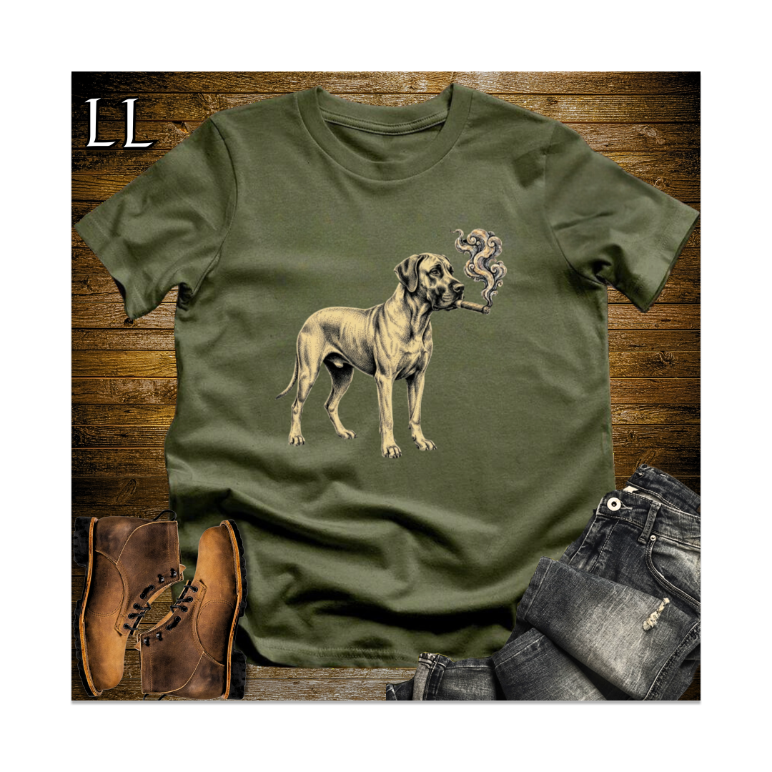 Vintage Cigar Great Dane Softstyle T Shirt Military Green | Dog Lover Gift Tee