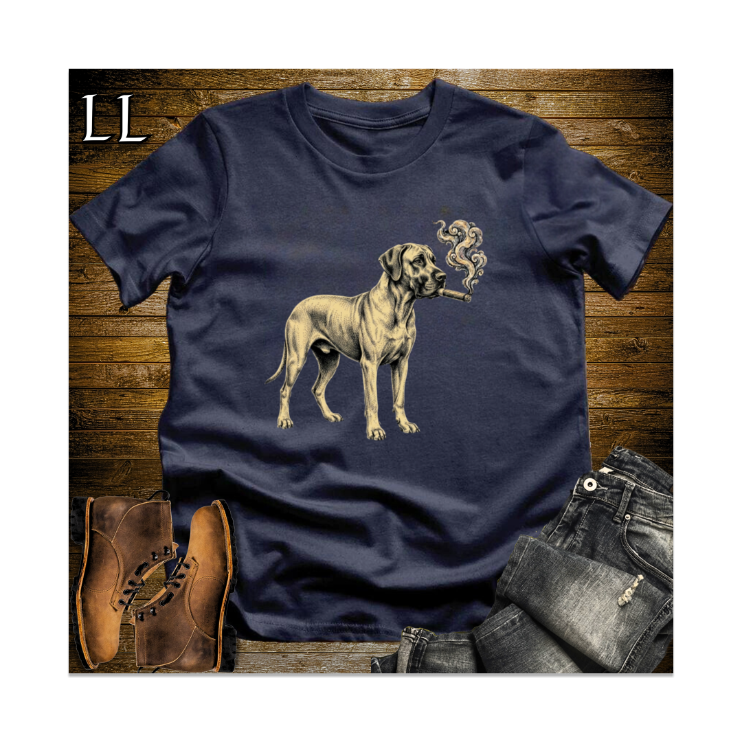 Vintage Cigar Great Dane Softstyle T Shirt Navy | Dog Lover Gift Tee