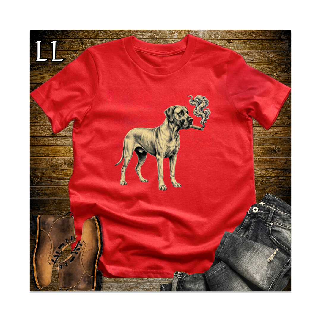 Vintage Cigar Great Dane Softstyle T Shirt Red | Dog Lover Gift Tee