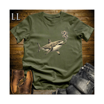 Vintage Cigar Great White Shark Softstyle T Shirt Military Green | Funny Cigar Shirt