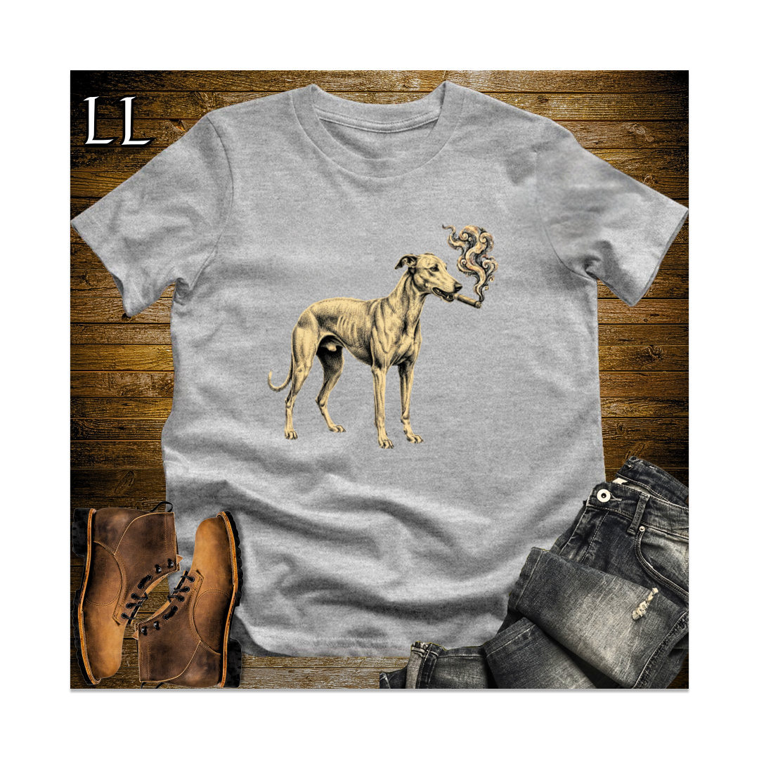 Vintage Cigar Greyhound Softstyle T Shirt Sport Grey | Dog Lover Gift Tee