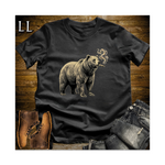 Vintage Cigar Grizzly Bear Softstyle T Shirt Black | Animal Lover Tee
