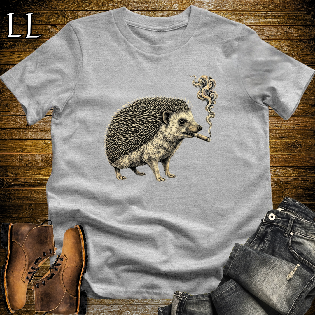 Vintage Cigar Hedgehog T-Shirt Sport Grey | Funny Cigar Gift Tee