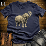 Vintage Cigar Hippo T-Shirt Navy | Funny Cigar Gift Tee