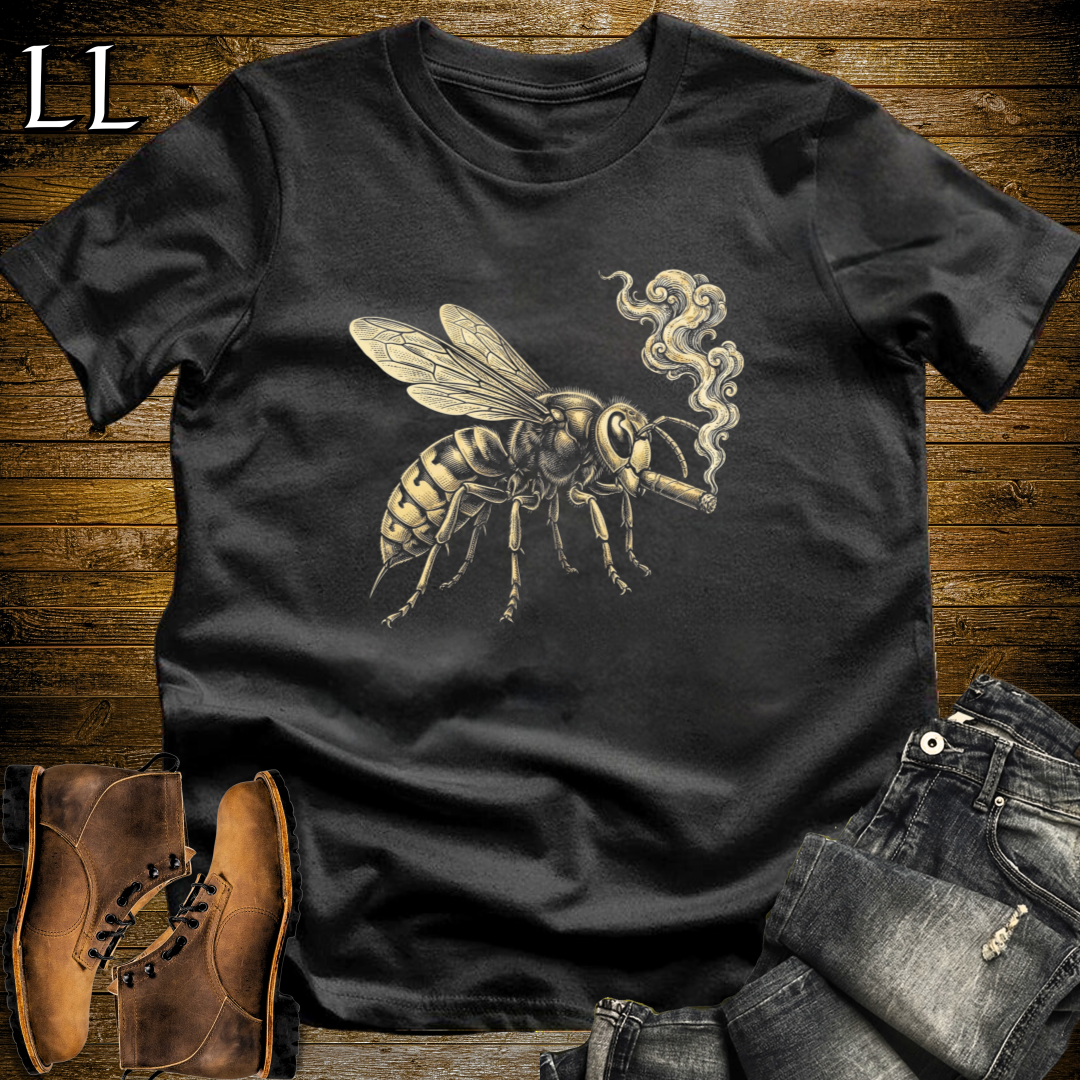 Vintage Cigar Hornet T-Shirt Black | Cigar Lover Gift Tee