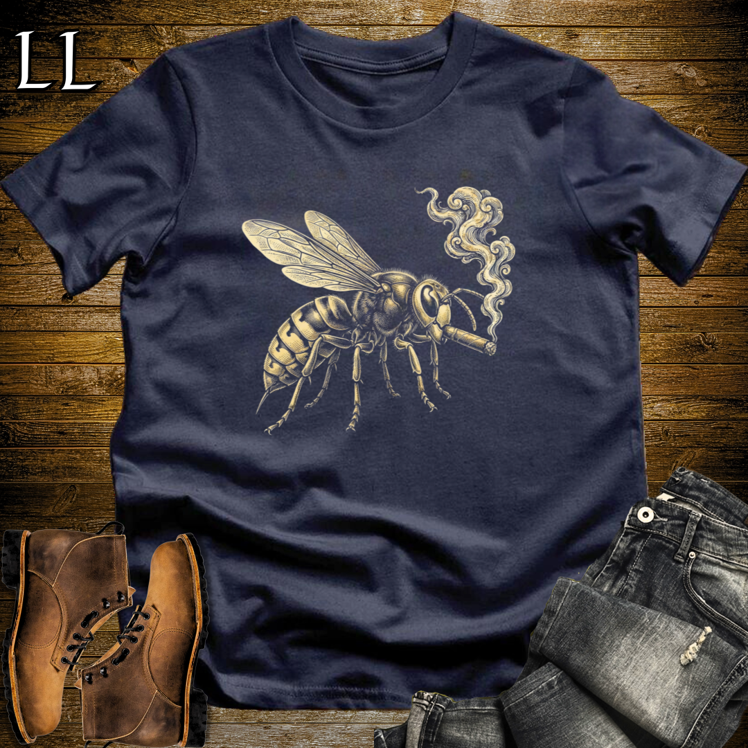 Vintage Cigar Hornet T-Shirt Navy | Cigar Lover Gift Tee