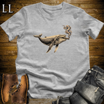 Vintage Cigar Humpback Whale T-Shirt Sport Grey | Cigar Whale Graphic Tee