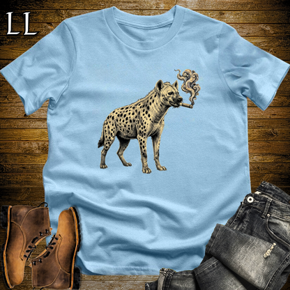 Vintage Cigar Hyena T-Shirt Light Blue | Cigar Lover Gift Tee