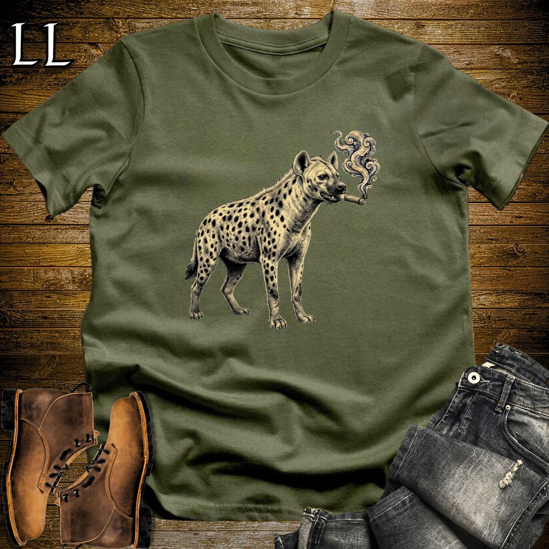 Vintage Cigar Hyena T-Shirt Military Green | Cigar Lover Gift Tee