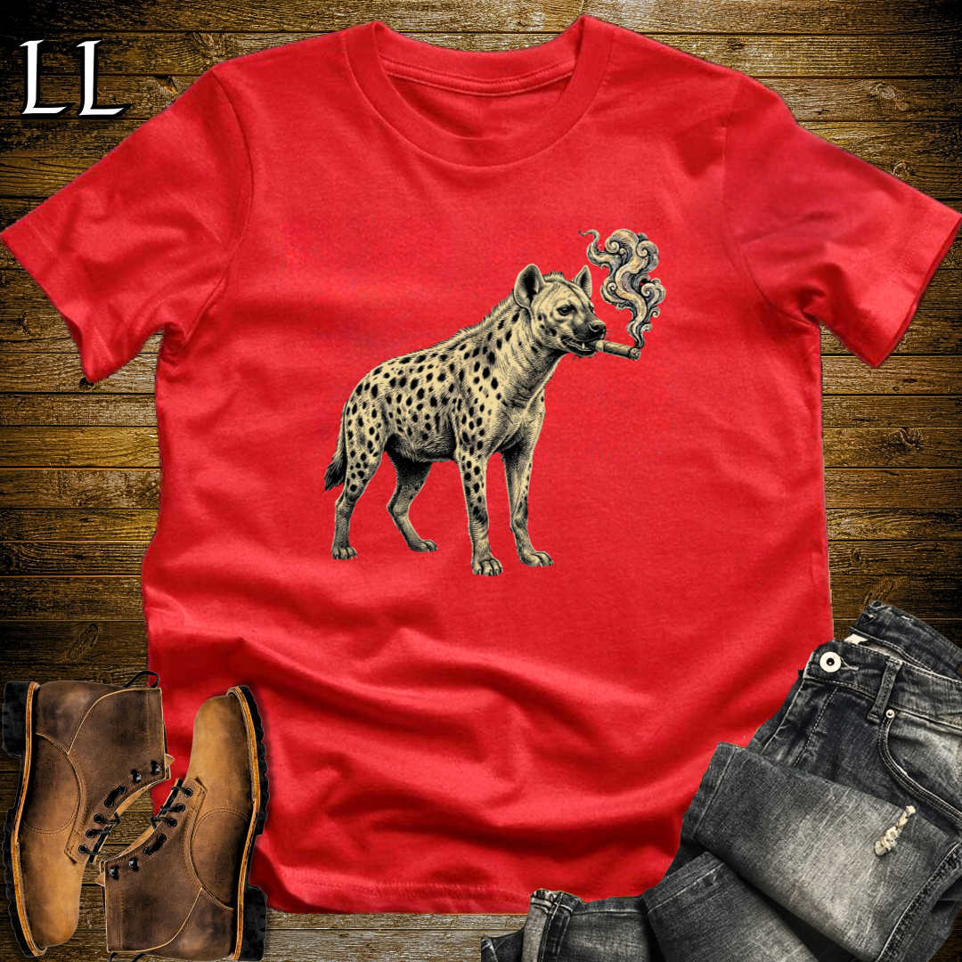 Vintage Cigar Hyena T-Shirt Red | Cigar Lover Gift Tee
