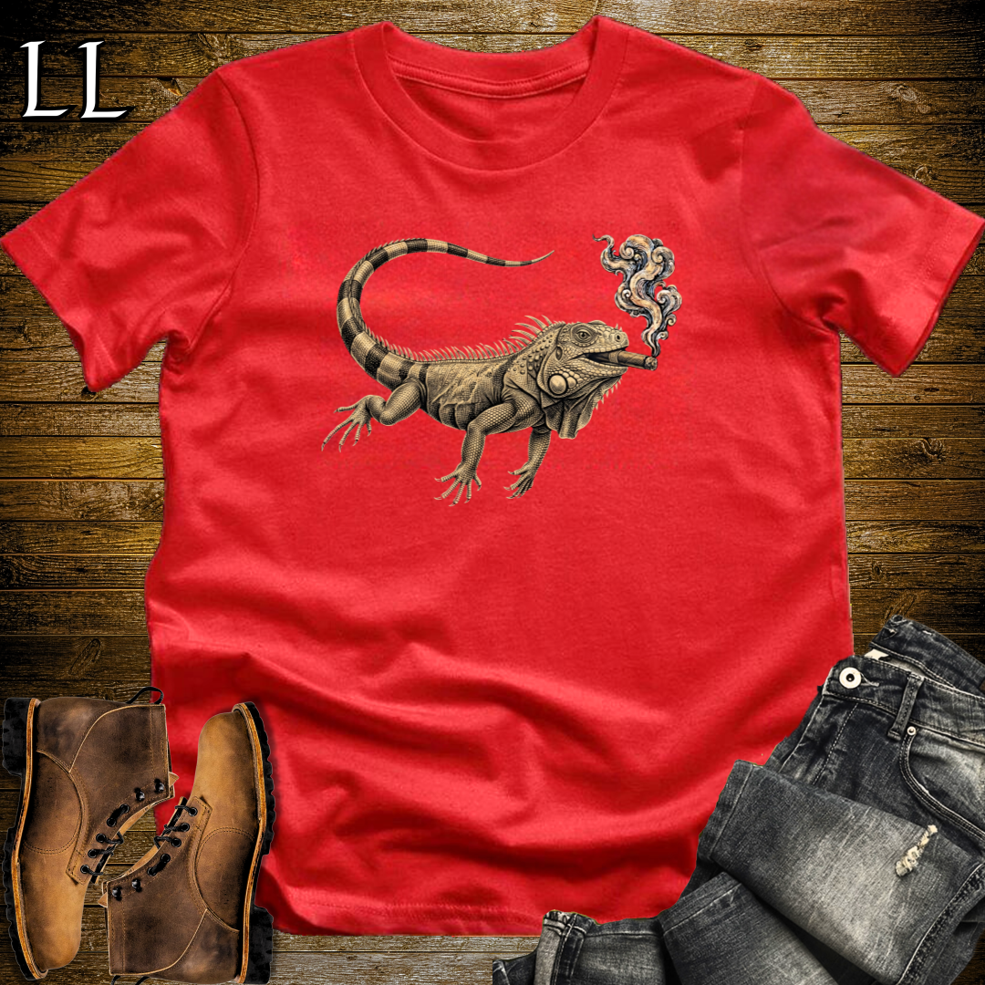 Vintage Cigar Iguana T-Shirt Red | Cigar Iguana Graphic Tee