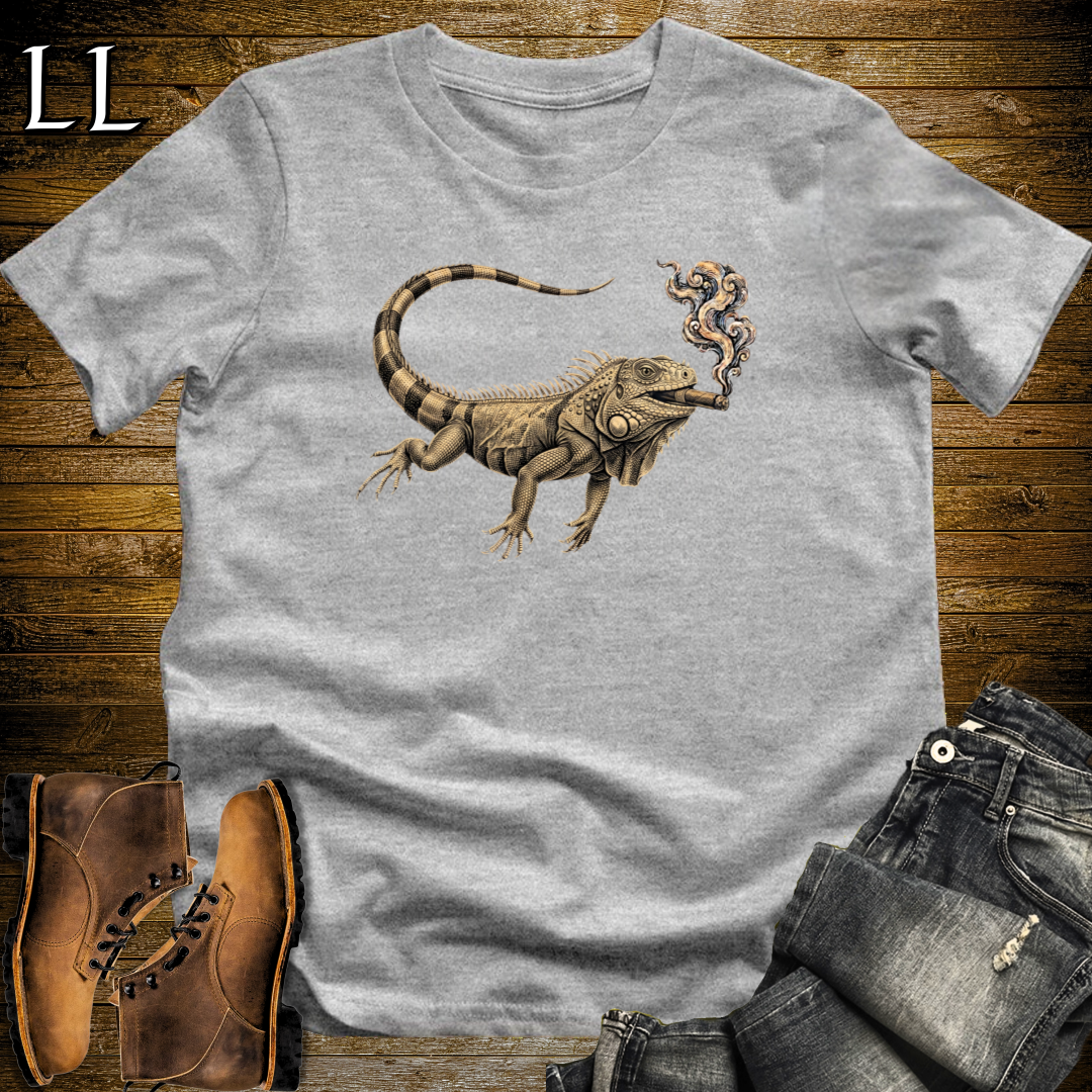 Vintage Cigar Iguana T-Shirt Sport Grey | Cigar Iguana Graphic Tee