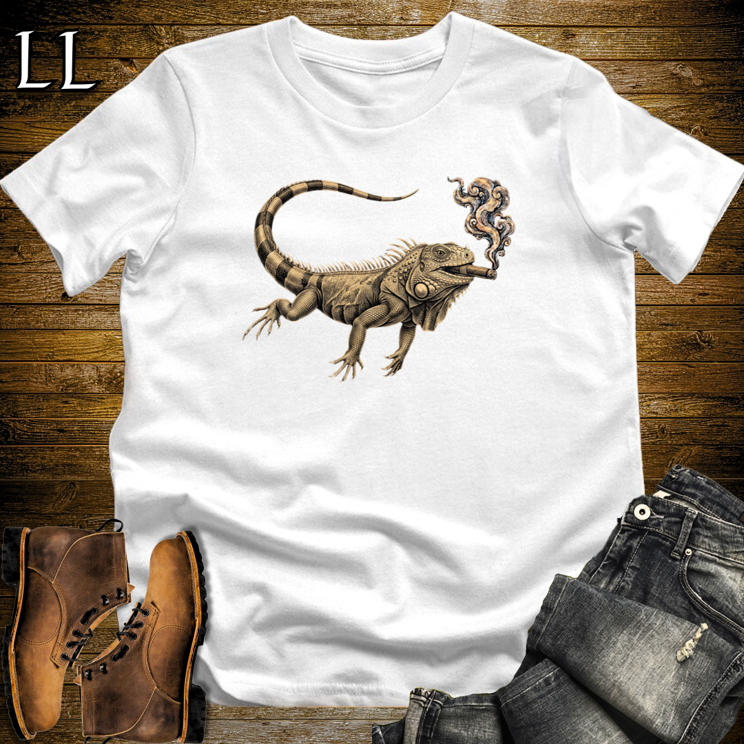 Vintage Cigar Iguana T-Shirt White | Cigar Iguana Graphic Tee