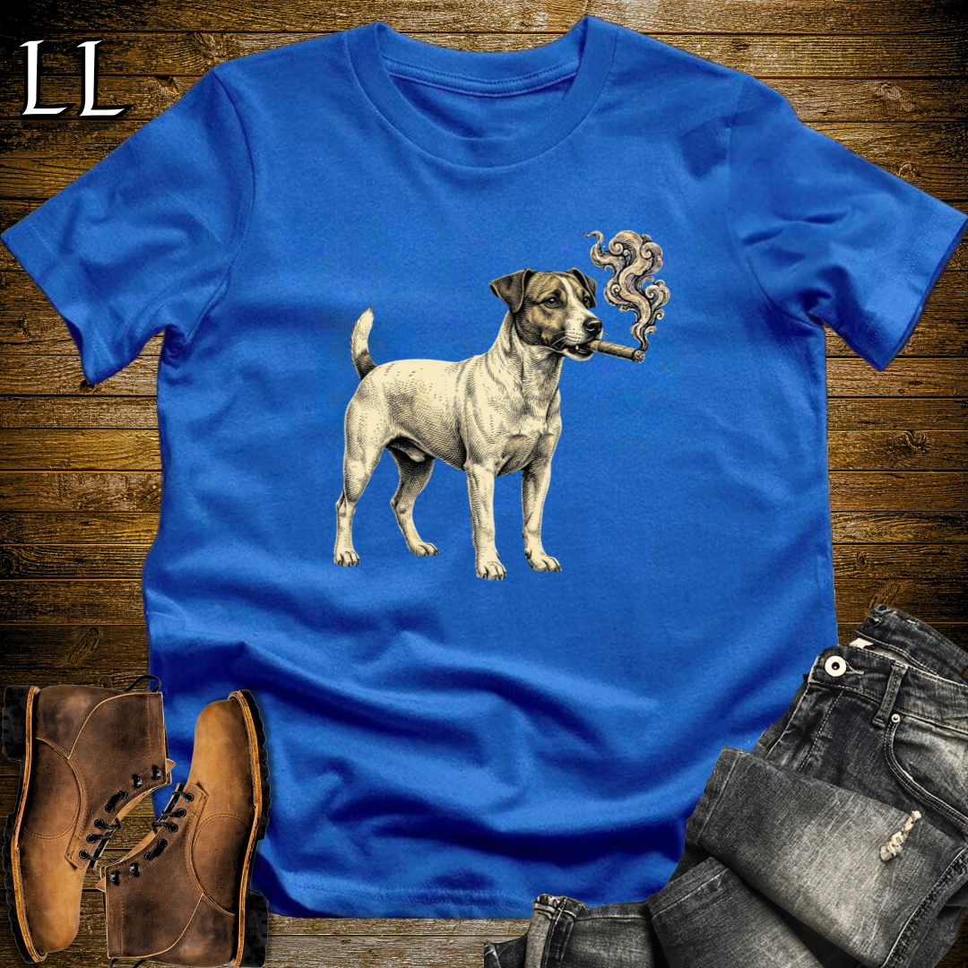 Vintage Cigar Jack Russell Terrier T-Shirt Royal | Cigar Dog Lover Gift Tee