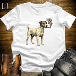 Vintage Cigar Jack Russell Terrier T-Shirt White | Cigar Dog Lover Gift Tee