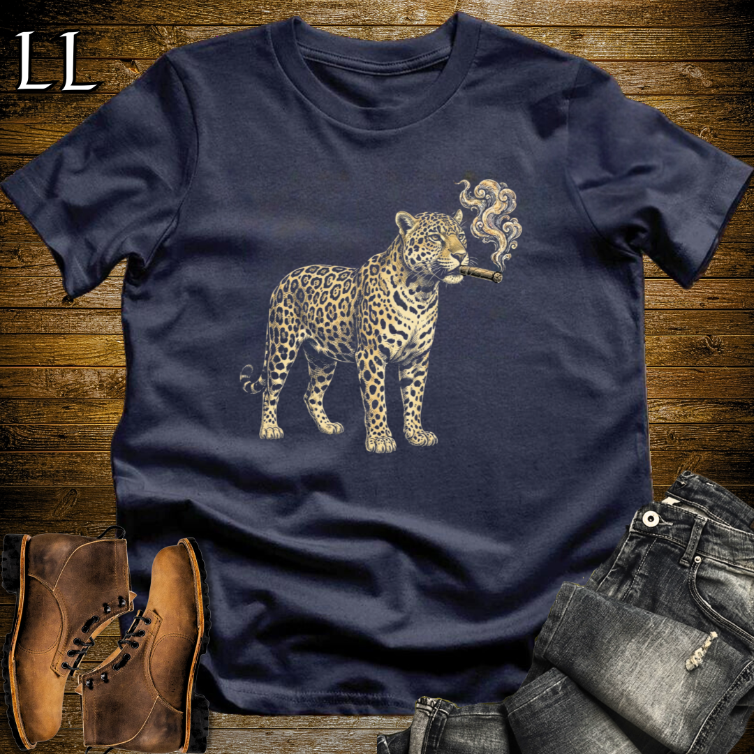 Vintage Cigar Jaguar T-Shirt Navy | Cigar Lover Gift Tee