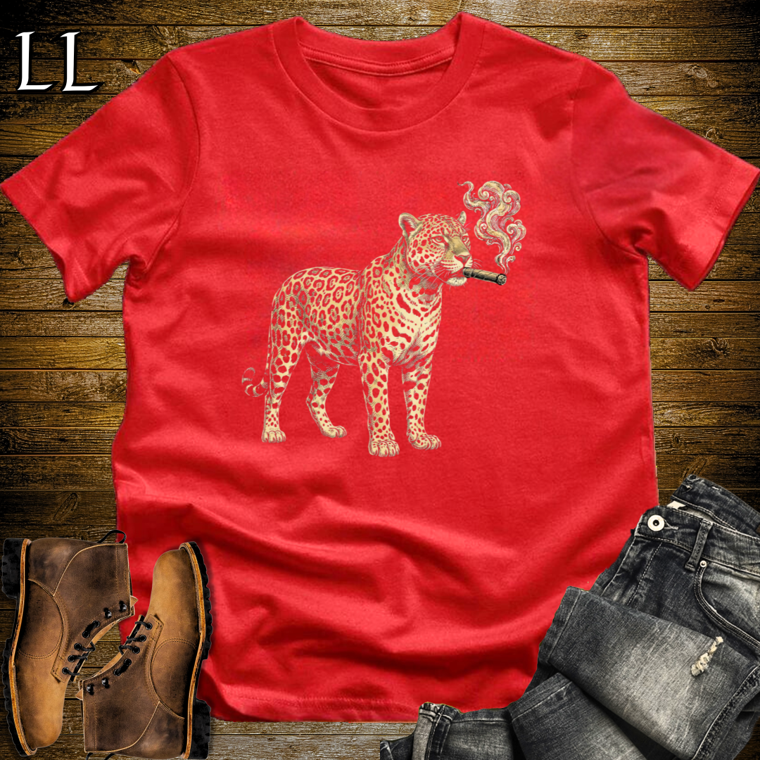 Vintage Cigar Jaguar T-Shirt Red | Cigar Lover Gift Tee