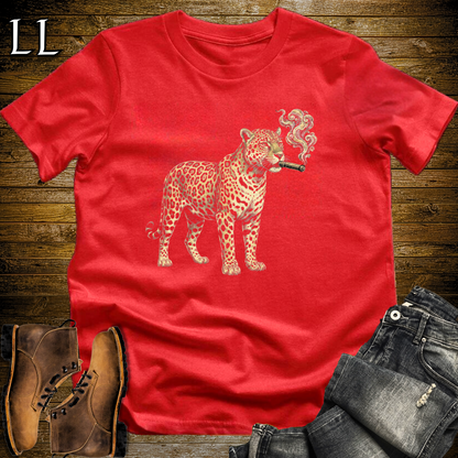 Vintage Cigar Jaguar T-Shirt Red | Cigar Lover Gift Tee