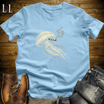 Vintage Cigar Jellyfish T-Shirt Light Blue | Cigar Jellyfish Graphic Tee