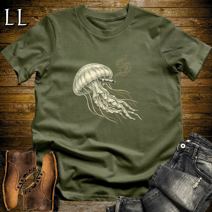 Vintage Cigar Jellyfish T-Shirt Military Green | Cigar Jellyfish Graphic Tee