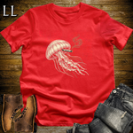 Vintage Cigar Jellyfish T-Shirt Red | Cigar Jellyfish Graphic Tee