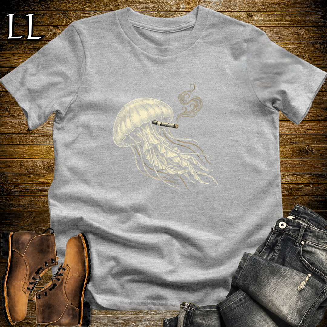 Vintage Cigar Jellyfish T-Shirt Sport Grey | Cigar Jellyfish Graphic Tee