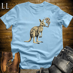 Vintage Cigar Kangaroo T-Shirt Light Blue | Funny Cigar Gift Tee