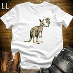 Vintage Cigar Kangaroo T-Shirt White | Funny Cigar Gift Tee