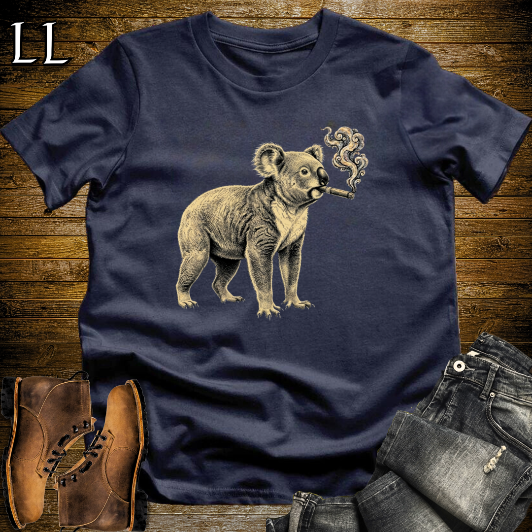 Vintage Cigar Koala T-Shirt Navy | Cigar Koala Graphic Tee
