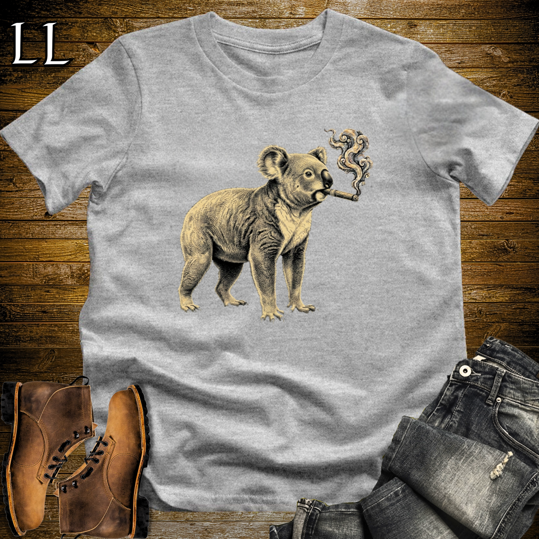 Vintage Cigar Koala T-Shirt Sport Grey | Cigar Koala Graphic Tee