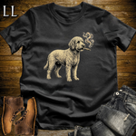 Vintage Cigar Labradoodle T-Shirt Black | Cigar Dog Lover Gift Tee