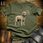 Vintage Cigar Labradoodle T-Shirt Military Green | Cigar Dog Lover Gift Tee