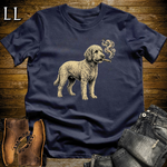 Vintage Cigar Labradoodle T-Shirt Navy | Cigar Dog Lover Gift Tee