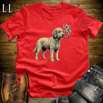 Vintage Cigar Labradoodle T-Shirt Red | Cigar Dog Lover Gift Tee
