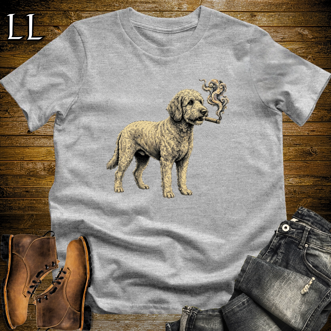 Vintage Cigar Labradoodle T-Shirt Sport Grey | Cigar Dog Lover Gift Tee