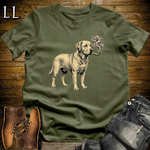 Vintage Cigar Labrador Retriever T-Shirt Military Green | Cigar Dog Lover Gift Tee