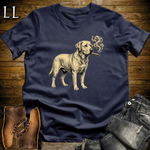 Vintage Cigar Labrador Retriever T-Shirt Navy | Cigar Dog Lover Gift Tee