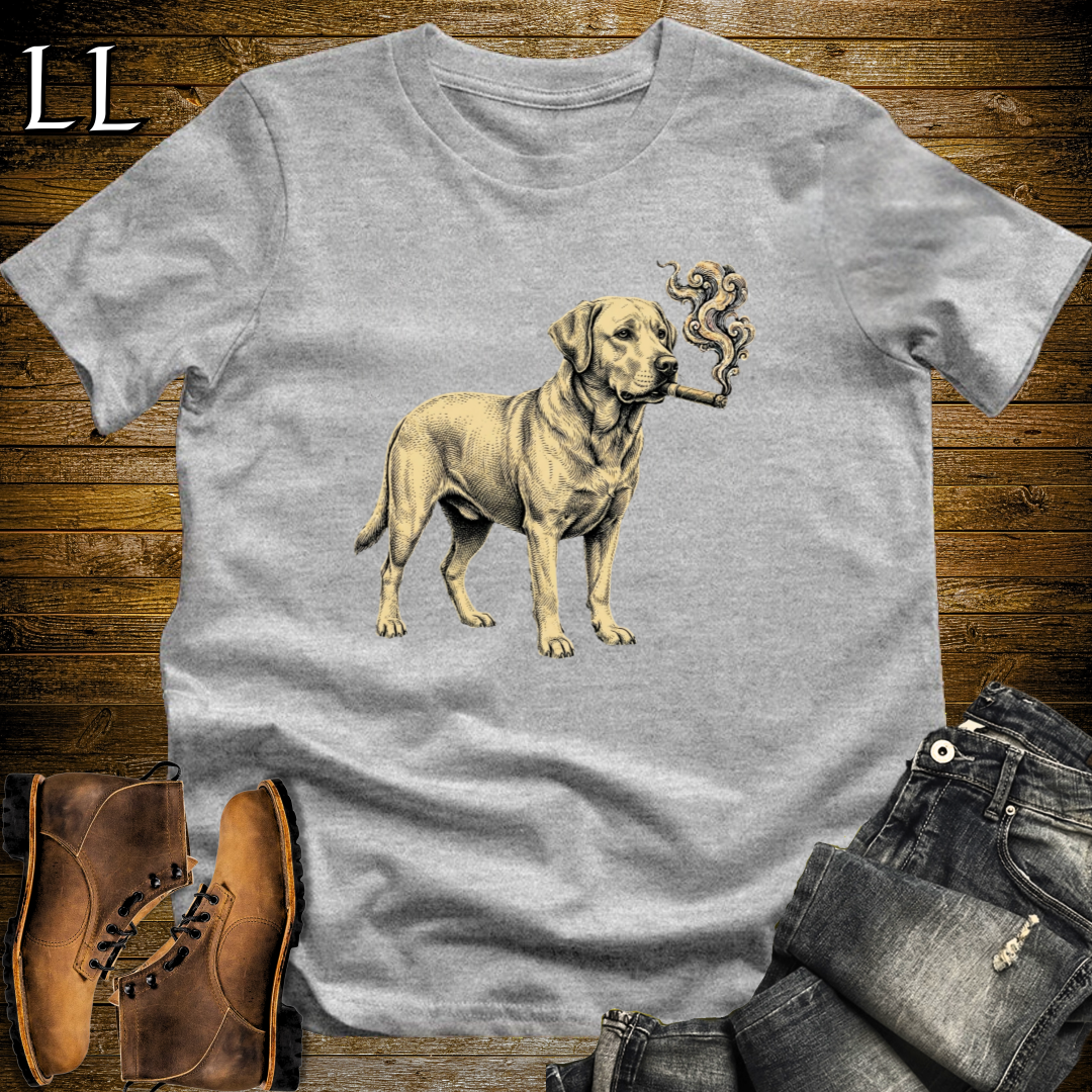 Vintage Cigar Labrador Retriever T-Shirt Sport Grey | Cigar Dog Lover Gift Tee