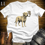 Vintage Cigar Labrador Retriever T-Shirt White | Cigar Dog Lover Gift Tee