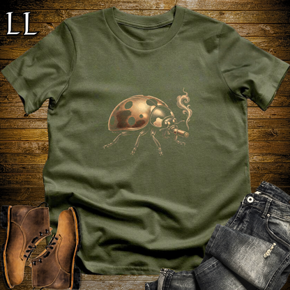 Vintage Cigar Ladybug T-Shirt Military Green | Cigar Lover Gift Tee